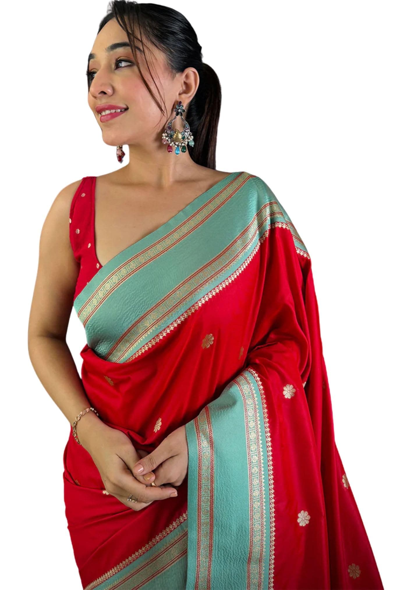 SGF11 Women's Kanjivaram Pure Soft Silk Saree With Unstitched Blouse Piece