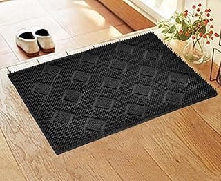 IVAZA Rubber Door mat Outdoor,Rubber Stud, Antimicrobial Room Mat Floor Mat -40x60 CM Black