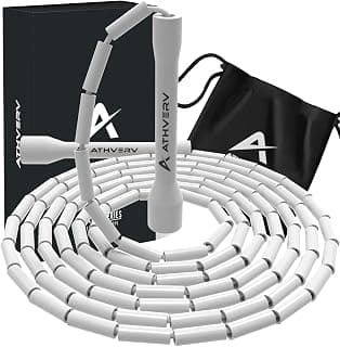 Freestyle Beaded Jump Rope, Skipping Rope for Rhythm, Tricks and Releases (White)