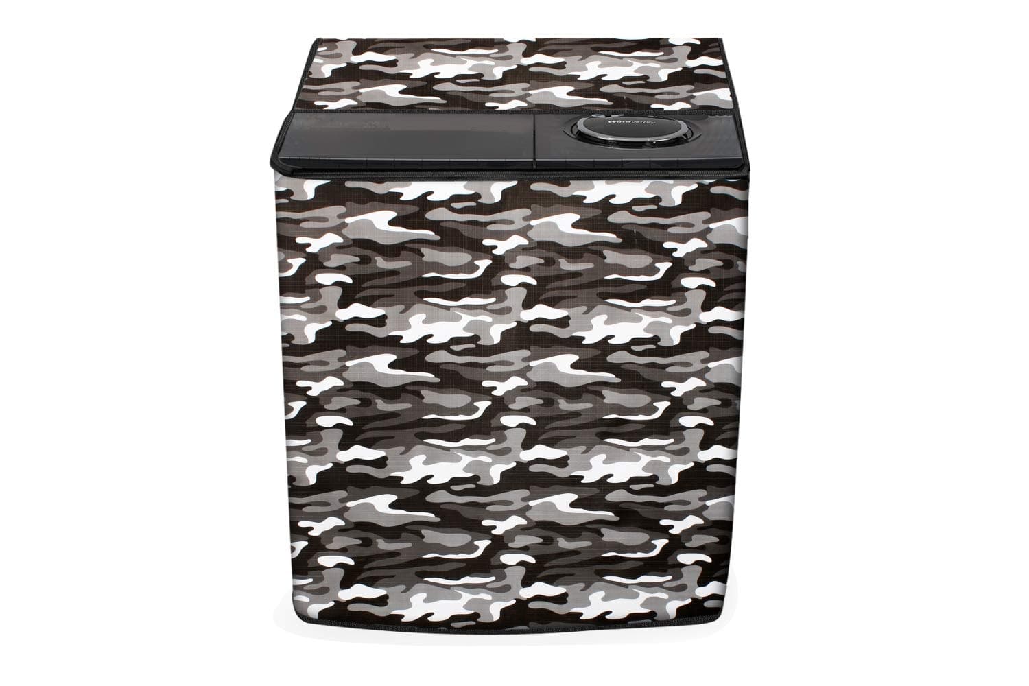 Stylista Top Load Semi Automatic Washing Machine Cover Compatible for Whirlpool 7.5 kg & 7.8 kg Camouflage Pattern Multicolor