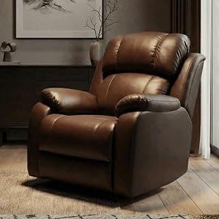 BigB Motorized Recliner – Premium Brown Leatherette Upholstery, Ergonomic Lumbar Support, Built-in USB Type C Port | Cozy Recliner for Living Room & Home Theater | 18 Months Warranty