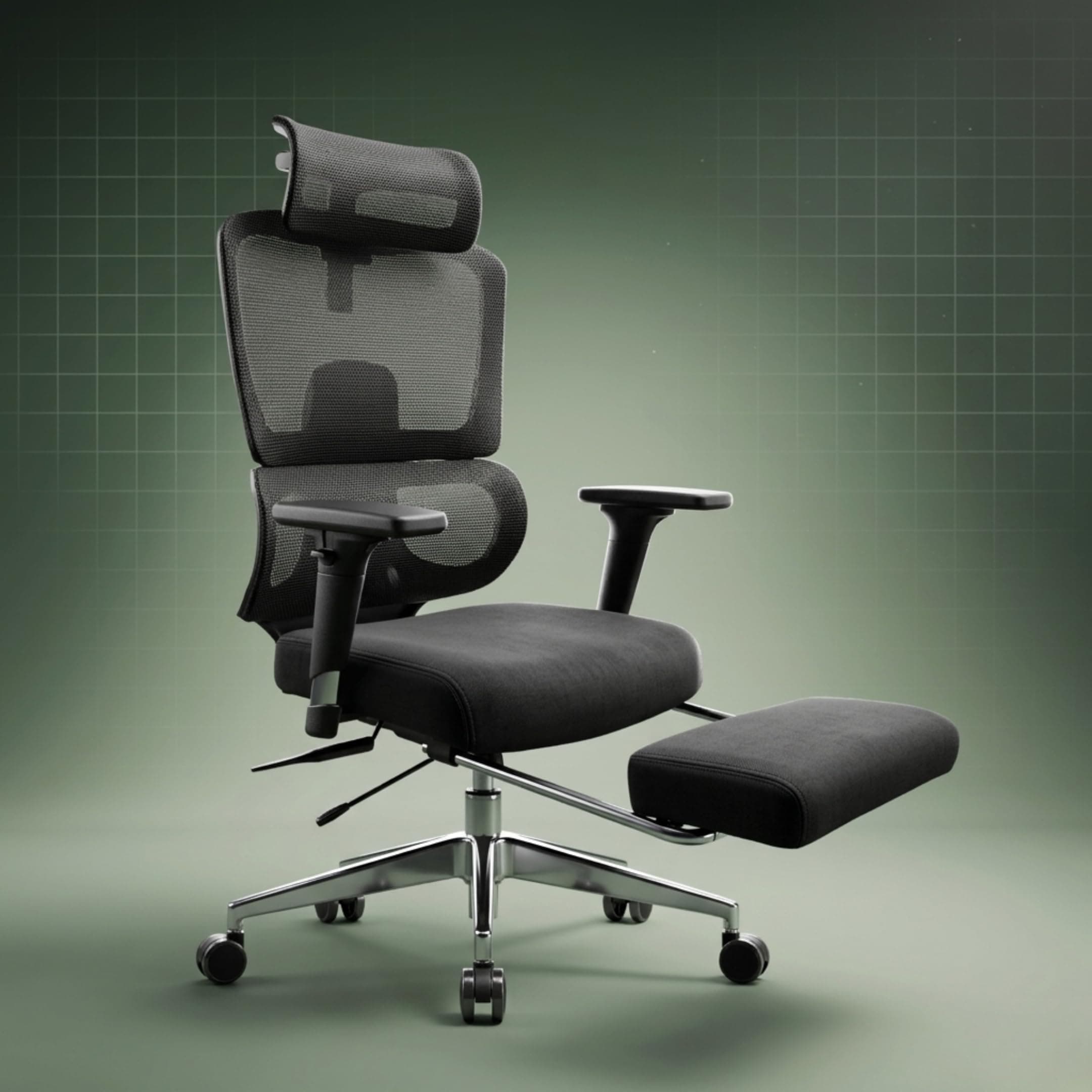 Kepler Brooks Imperia Pro Premium Office Chair for Work | 3-Yr Warranty | Ergonomic Office Chair, Study Chair, 2D Headrest, 3D Arms, Multi Lock Seat Slider with Legrest, Heavy Duty Metal Base (Black)