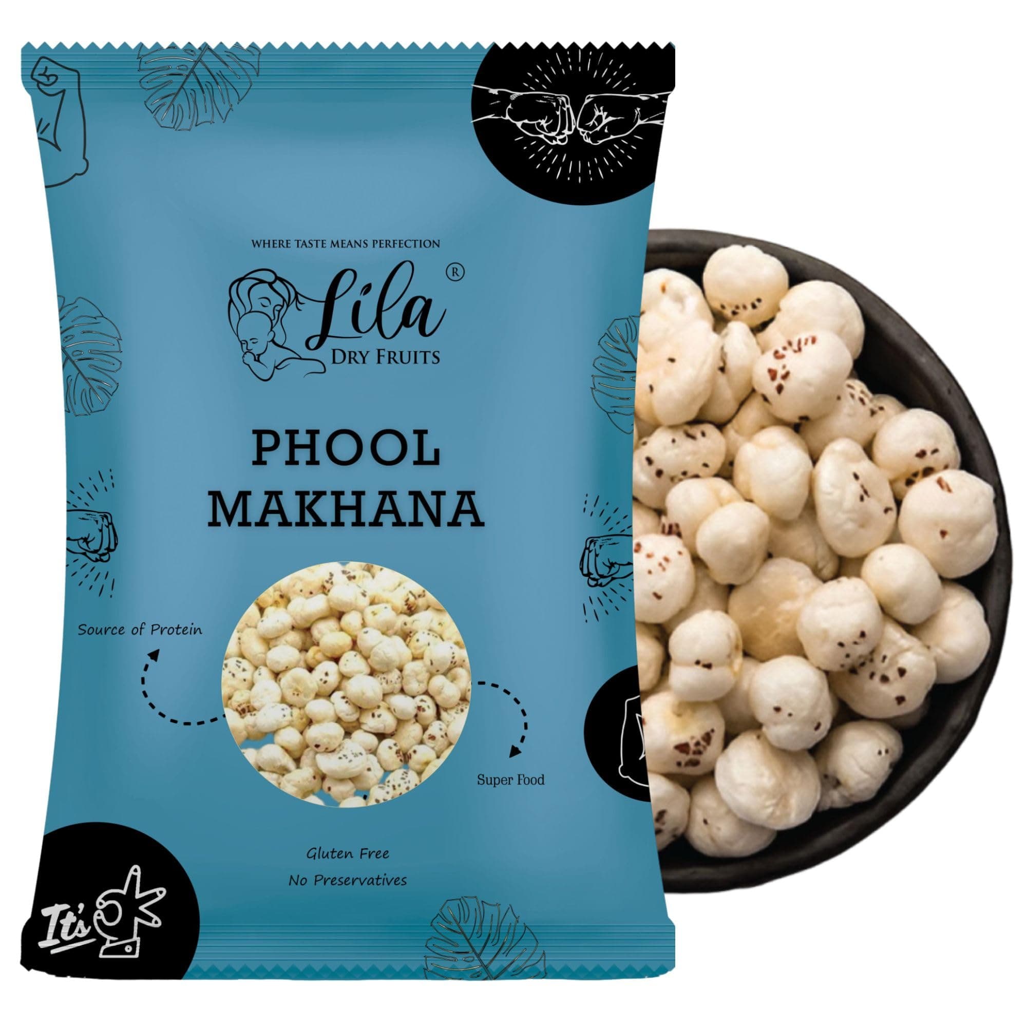 LILA DRY FRUITS Makhana 200 gm Fox Nuts Phool Makhaana Fit for Fasting Lotus Puffs Rich in Calcium Maintains Weight Healthy Snacks Ideal for Sabzi, Kheer, and Curries Perfect for Giftings