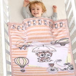 Signature New Born Baby and Kids Printed Fleece AC Blanket for Winter Ideal for Boy and Girl (0-5 Years,42X52 Inches, Buggy Brown)