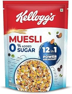 Kellogg's Muesli 0% Added Sugar | 12 In 1 Power Breakfast | 10g Protein Per Serve | No Maida| No Palm Oil | India's No 1 Muesli | 500g