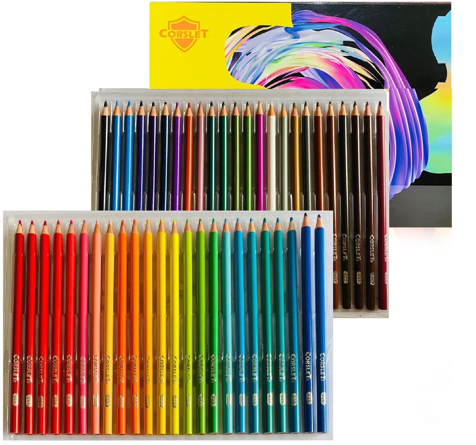 Corslet 48 Pcs Colour Pencils Set, Colouring Pencils, Drawing Pencil Oil-Based Professional Pencil set for Beginner Adult Pre-Sharpened Colour Pencils for Adults (48 Count (Pack of 1))
