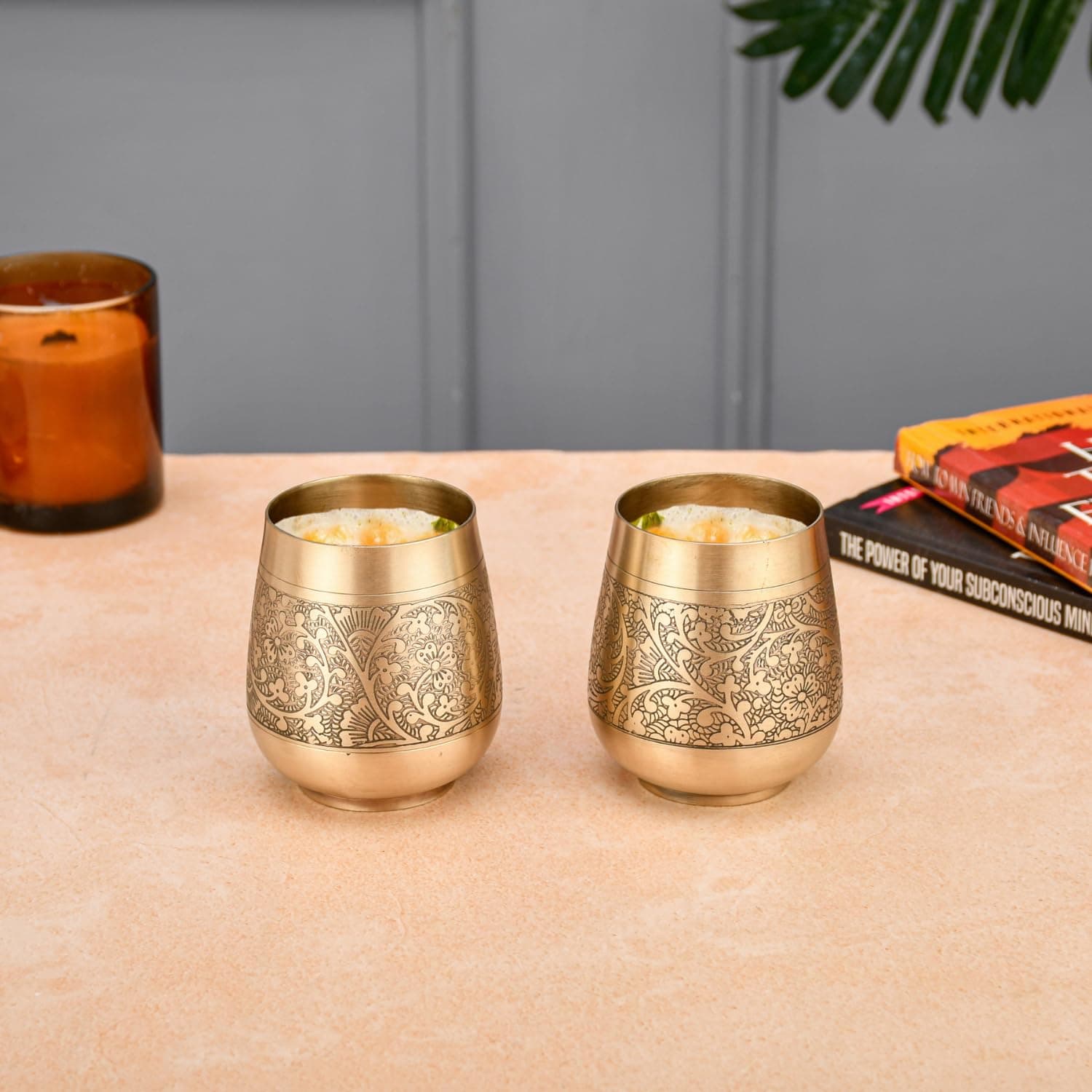 THE HEALING STORE Bronze Kansa Glass, 200 ml Capacity, Gold, Medium Size (Glass 5)
