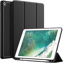 JETech Cover Case for iPad 9.7-Inch (6th/5th Generation, 2018/2017) with Pencil Holder, Slim Tablet Cover with Soft TPU Back, Auto Wake/Sleep (Black)