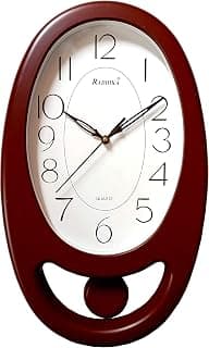 Oval Shape Pendulum Wall Clock for Home,for Office,Living Room Decorative Wall Clock (24cm x 39 cm x 5cm)