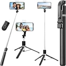 170cm Professional Selfie Stick Tripod with Integrated LED Light & Wireless Bluetooth Remote – Extra Tall 67" All-in-One Phone Stand for Vlogging,Travel & Live Streaming –Universal for All Smartphones