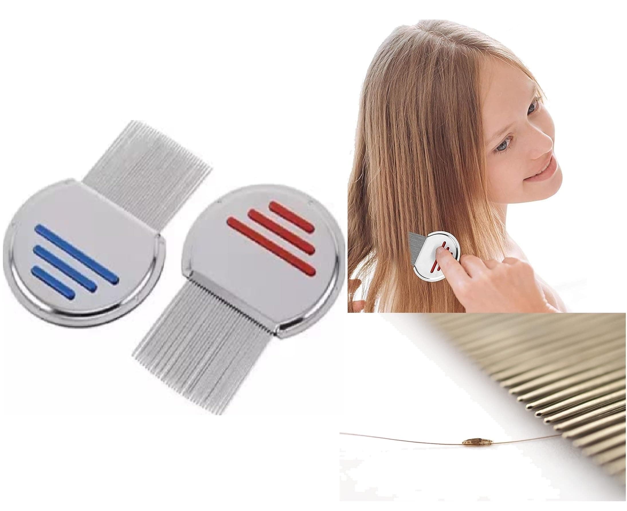 Vin® Lice Treatment Professional Stainless Steel Louse and Nit Combs Removes Eggs with Rounded Tips for Comfort. (Pack of 2)