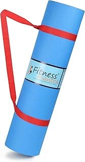 Fitness Mantra® 4mm Anti-Slip Yoga Mat for Yoga Exercise |Qnty.-1 Pcs.| With Carrying Strap| Blue, 4mm|