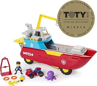 Paw Patrol Nickelodeon Sea Patroller Transforming Vehicle with Lights and Sounds- Multicolor, Kids