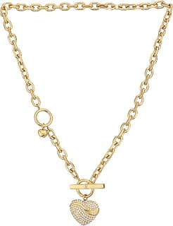 GUESS In My Heart Gold-Plated Stainless Steel Necklace For Women | Hypoallergenic & Layer-Friendly | Gifting Ready