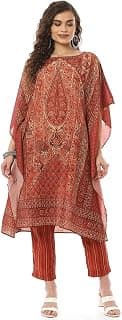 BIBA Women Art Silk Kaftan Salwar Kurta Dupatta
