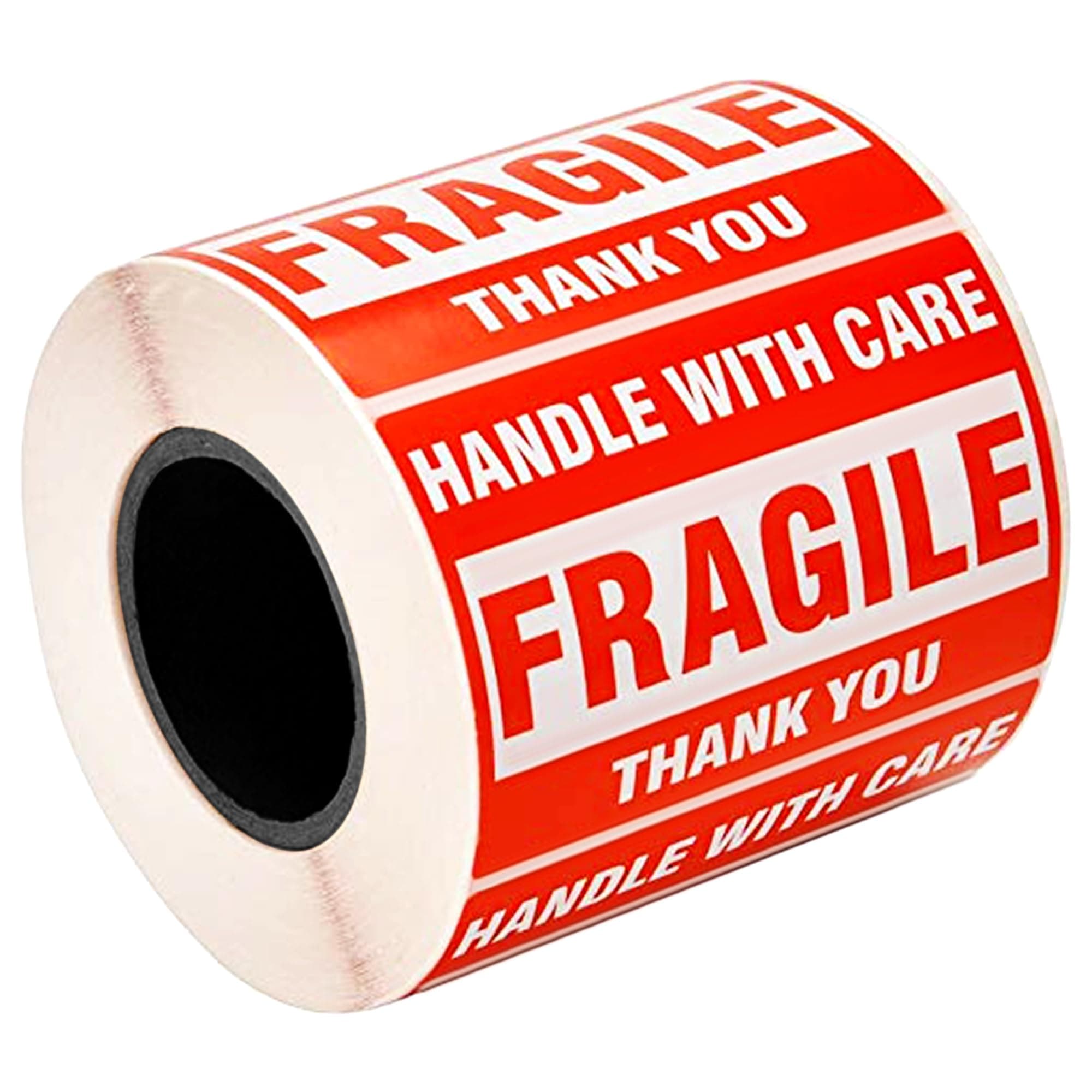 GLUN® Fragile Stickers Roll 60x40 mm, Paper Care Warning Stickers 300 Labels, Strong Adhesive Red Fragile Labels with for Shipping Packing of Goods and Moving