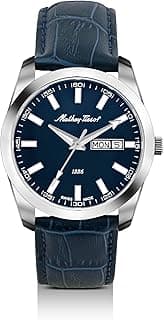 Mathey-Tissot Swiss Made Mathy I Day-Date Quatrz Blue Dial Analog Watch for Men - H453ALBU