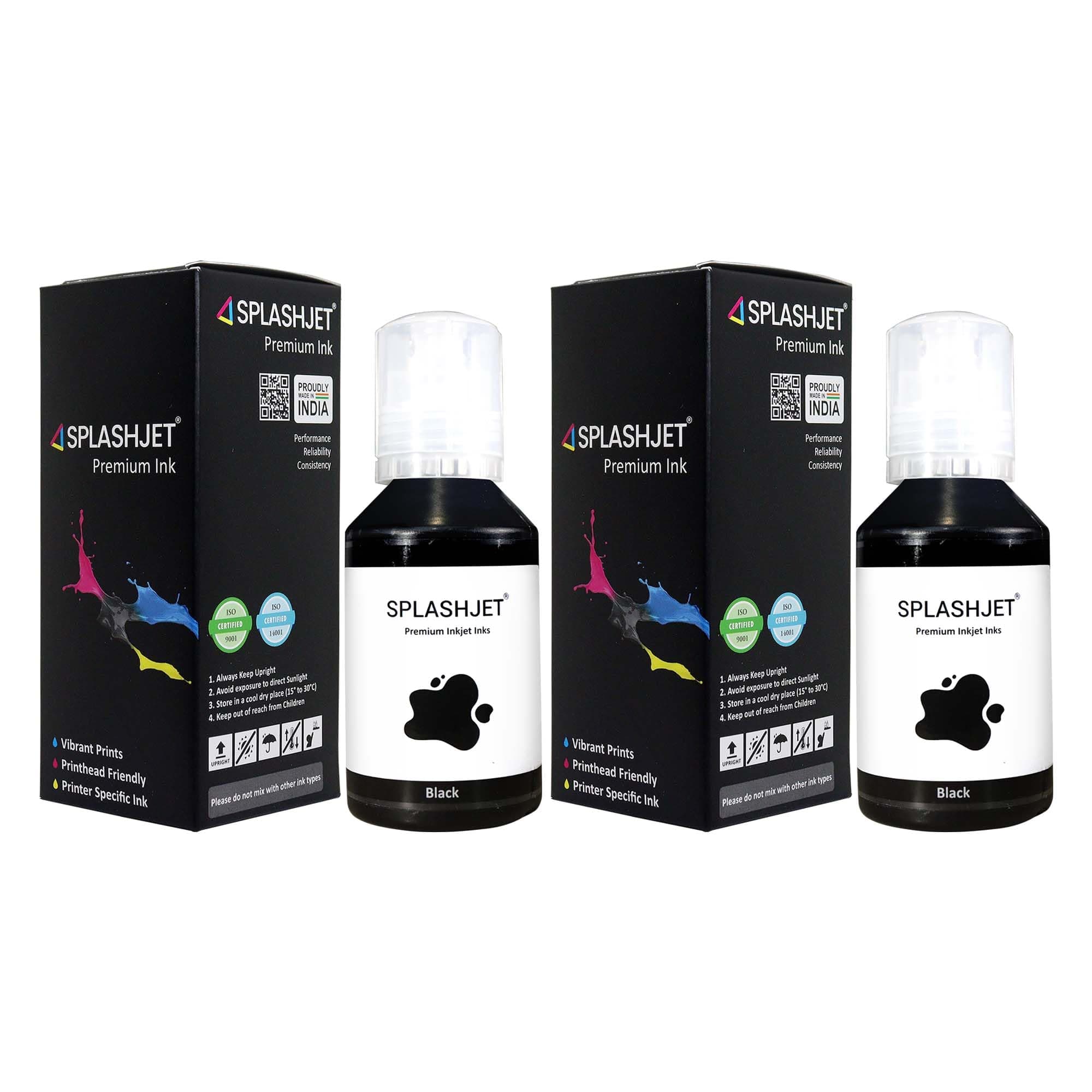 Splashjet 005 Compatible Refill Ink for Epson M1100, M1120, M1140, M1170, M1180, M2140, M2170, M3140, M3170, M3180 Printer - Ink Bottle for Epson 005 Ink Code (120gm x 2 Black Ink) Bottle – 502721