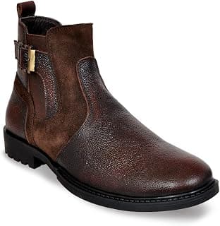 Allen Cooper Genuine Premium Leather Luxury Memory Foam High Ankle Boots Shoes For Men(904-Brown Size- Uk 6,7,8,9,10)