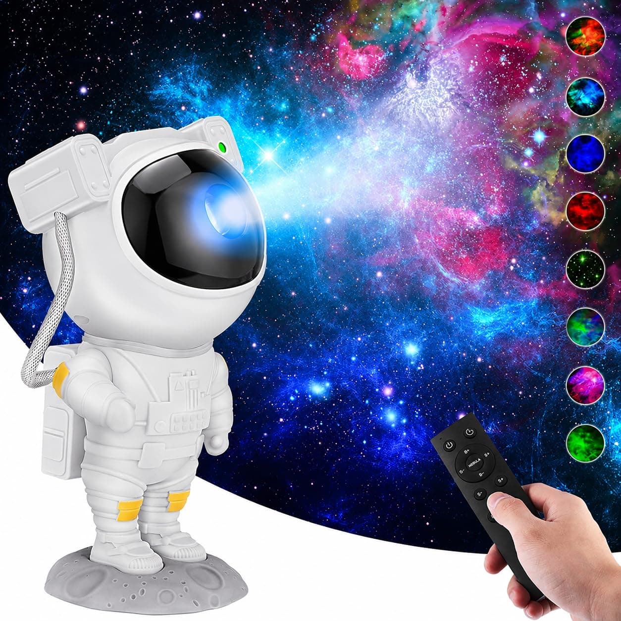 One94Store Astronaut Galaxy Projector Night Light – 360° Rotating Nebula Star Projector with Remote Control, Timer & Adjustable Head – Space Lamp for Kids’ Bedroom, Gifts, Gaming Room, Home & Décor