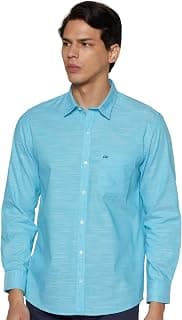 Peter England Men's Slim Fit Full Sleeve 100% Cotton Slub Casual Everyday Shirt
