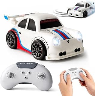 Kidology 2.4G Mini Drifting RC Car | Remote Control Racing Car with LED Lights Sound Effects | 360° Spins Follow and Escape Modes Sensor Control Auto Demo Toy Vehicle for Boys & Girls