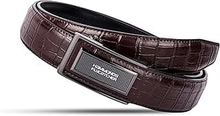 HAMMONDS FLYCATCHER Genuine Leather Belt for Men, Premium Leather Belt with Auto Lock mechanism, Mens Belt Leather Branded with Slide Lock, Stylish Hidden Tail Design for Everyday Wear