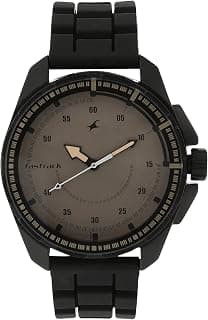 Fastrack Commando Quartz Analog Brown Dial Black Plastic Strap Watch for Guys - NT3084NP01