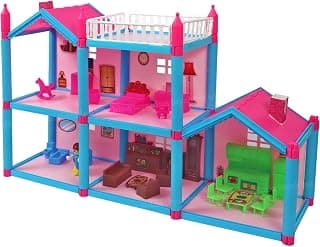 Toyshine DIY Doll House Creative Edition with Accessories Included Playset (Multicolour, 108 Pieces )