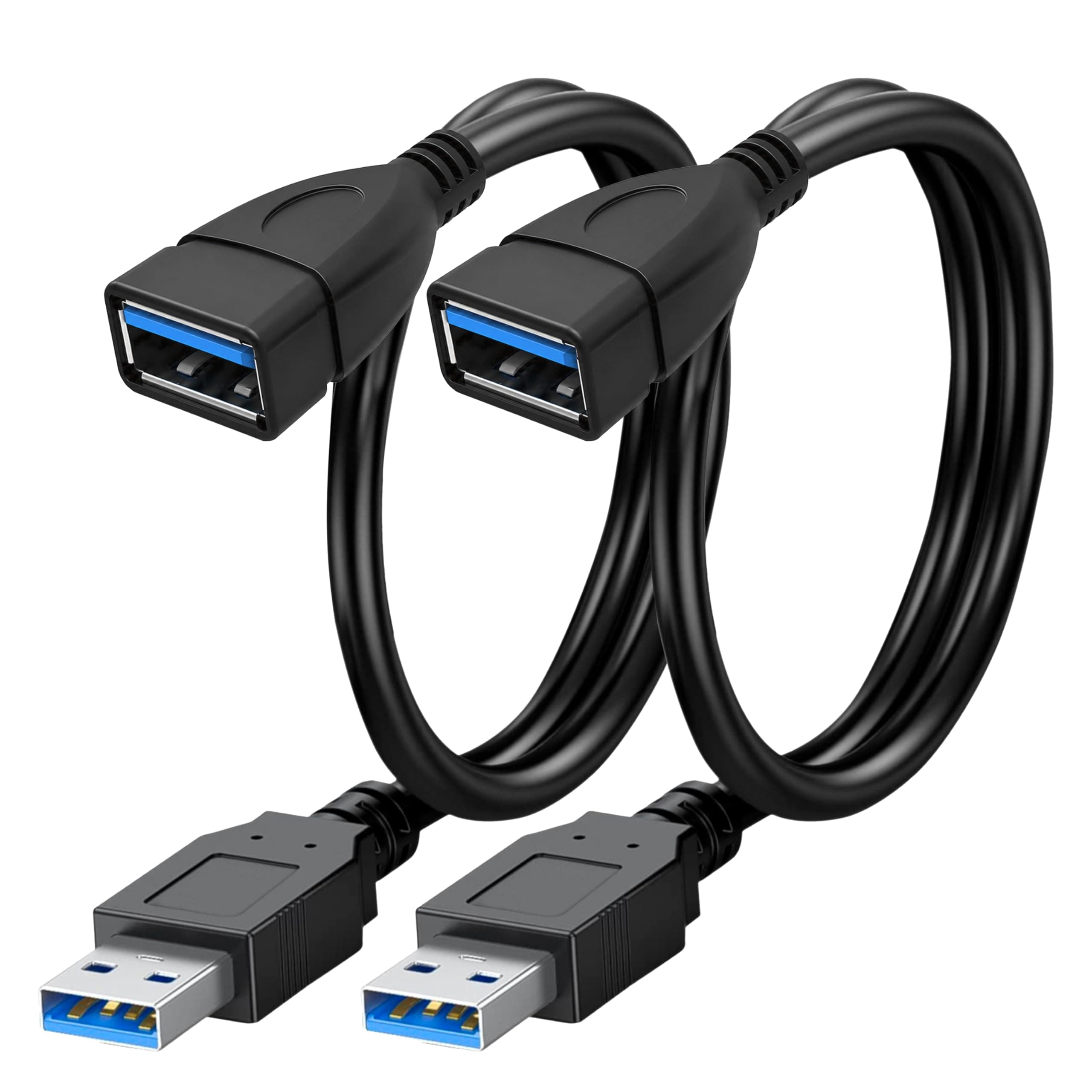 Storite 2 Pack USB 3.0 Extension Cable Extender SuperSpeed 5Gbps USB 3.0 Type A Male to USB A Female Extension Cord for Printer, TV, Hard Drive, Keyboard 30cm - 2 Pack