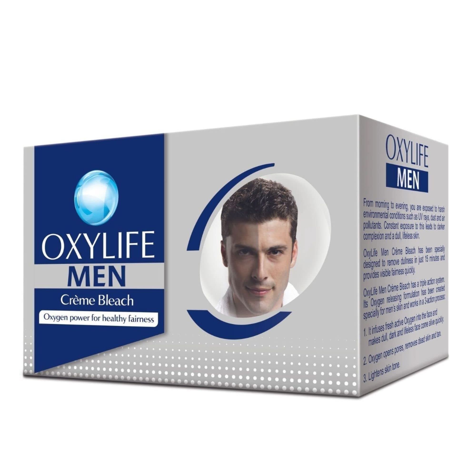 Oxylife Men Crème Bleach - 150g | For All Men Skin Types | Effective Skin Lightening | Removes Tan & Lightens Dark Spots | Instant & Long Lasting Fairness