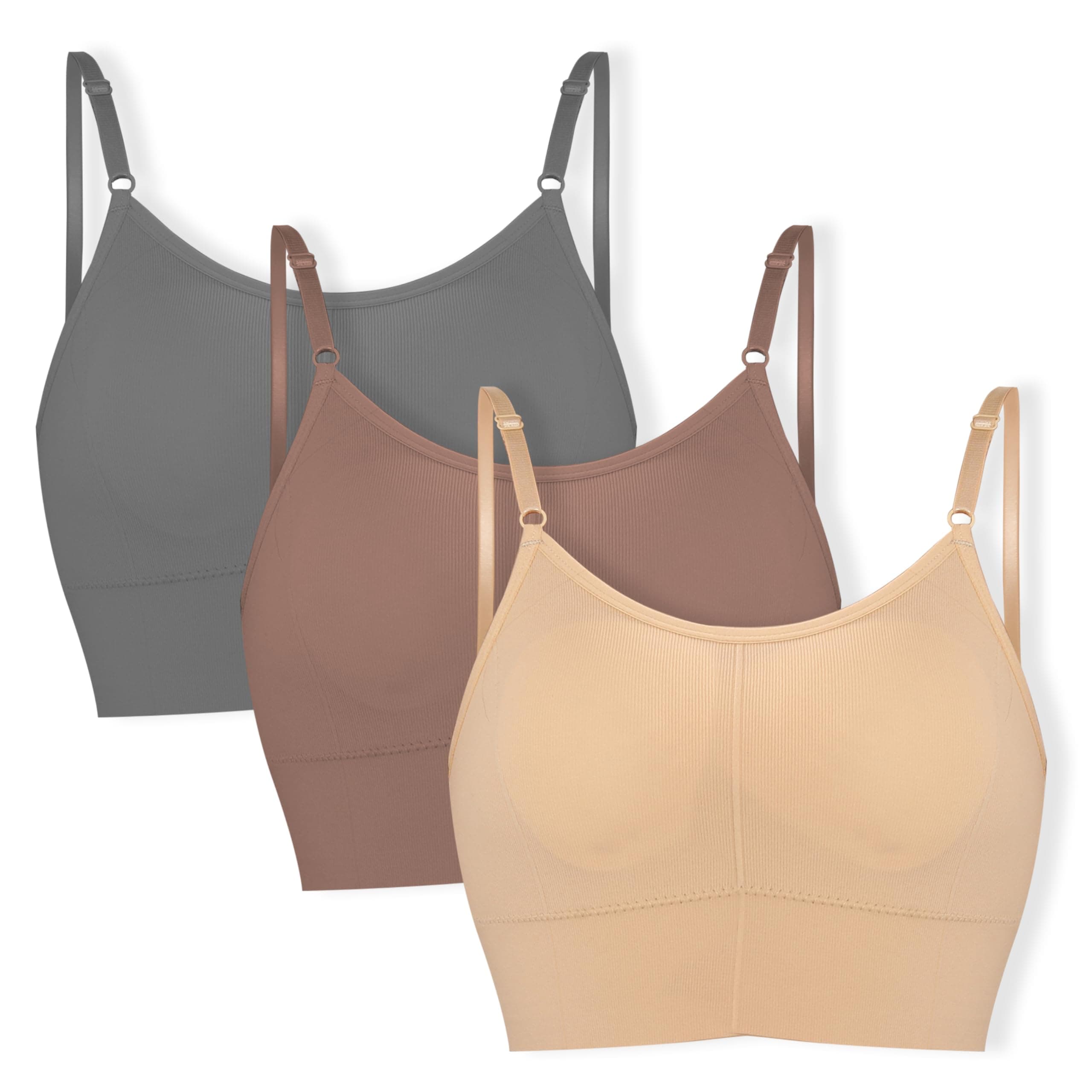 Fabluk® Elegant Cotton Padded Combo Sports Bra for Girls/Women, Yoga Crop Top Push Up Wire Free Women Bra, Pack of 3 Pcs, Free Size (Fits 28-32")
