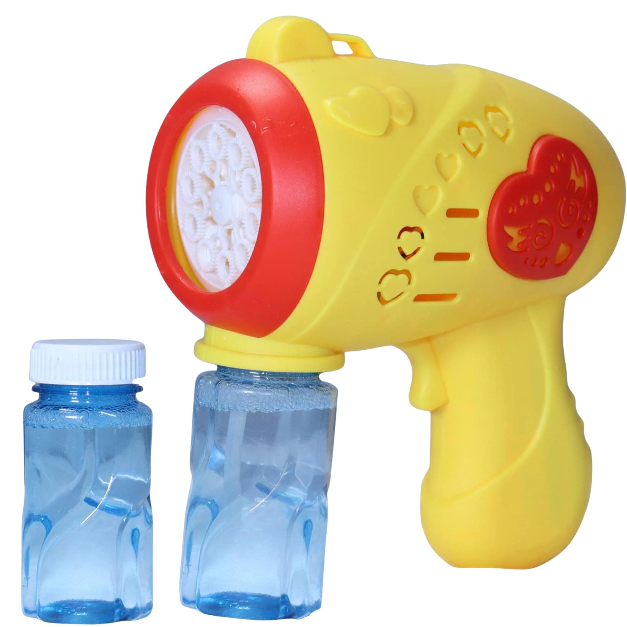 VikriDA Leak-Proof Design Automatic Bubble Gun for Kids & Toddlers with LED Light - Includes 2 Bubble Liquid Bottles