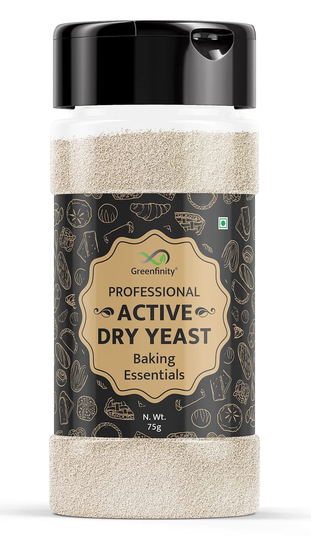GreenFinity Baker's Active Dry Yeast 75g – Ideal for Home Bakers, Ensures Light and Fluffy Breads, Pizzas, Pastries and Baked Goods
