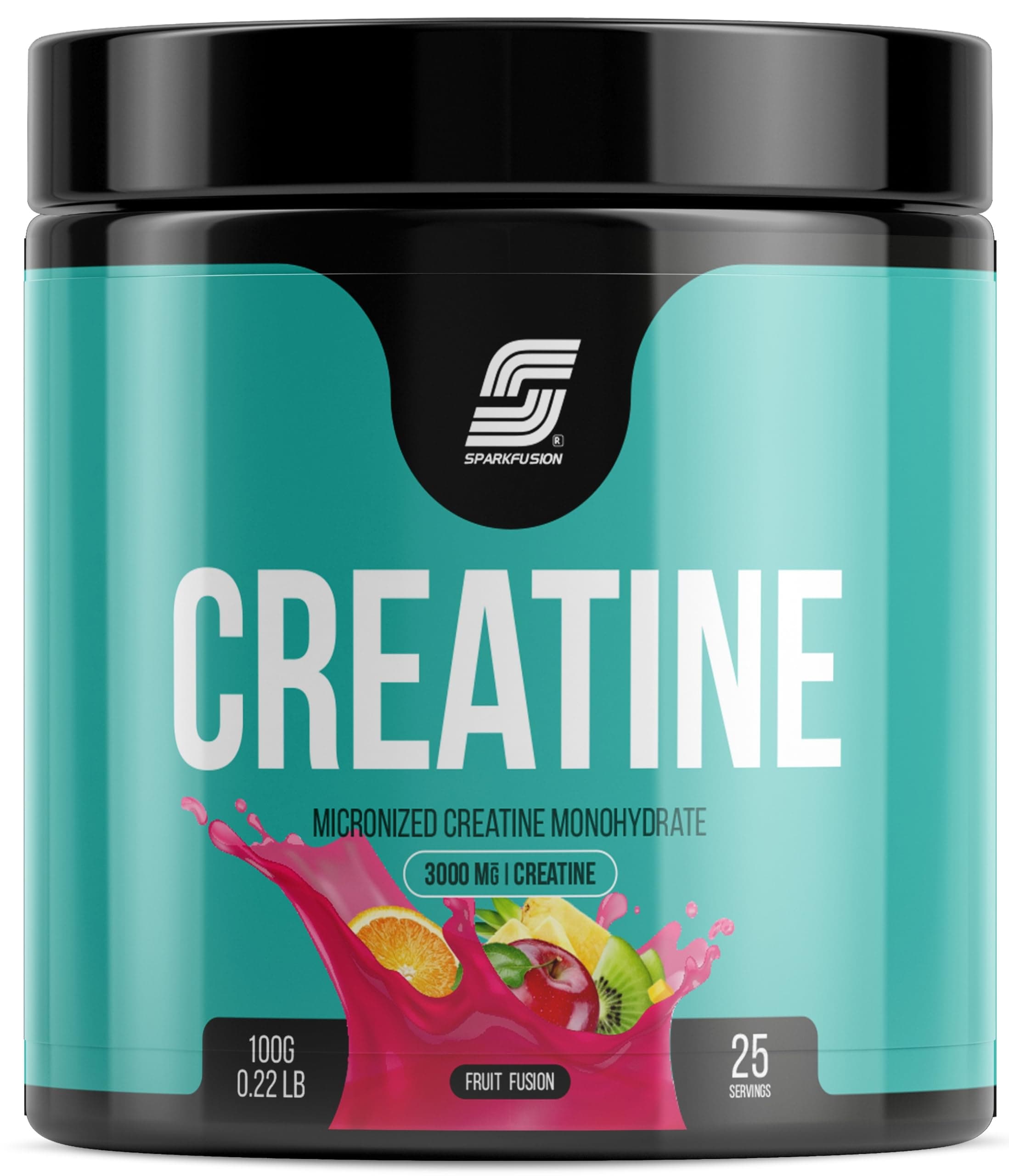 Sparkfusion Micronized Creatine Monohydrate Improve Performance and Strength and Support Workout Recovery | Lab Tested | Fast Recovery (100 g (Pack of 1), Fruit Fusion)