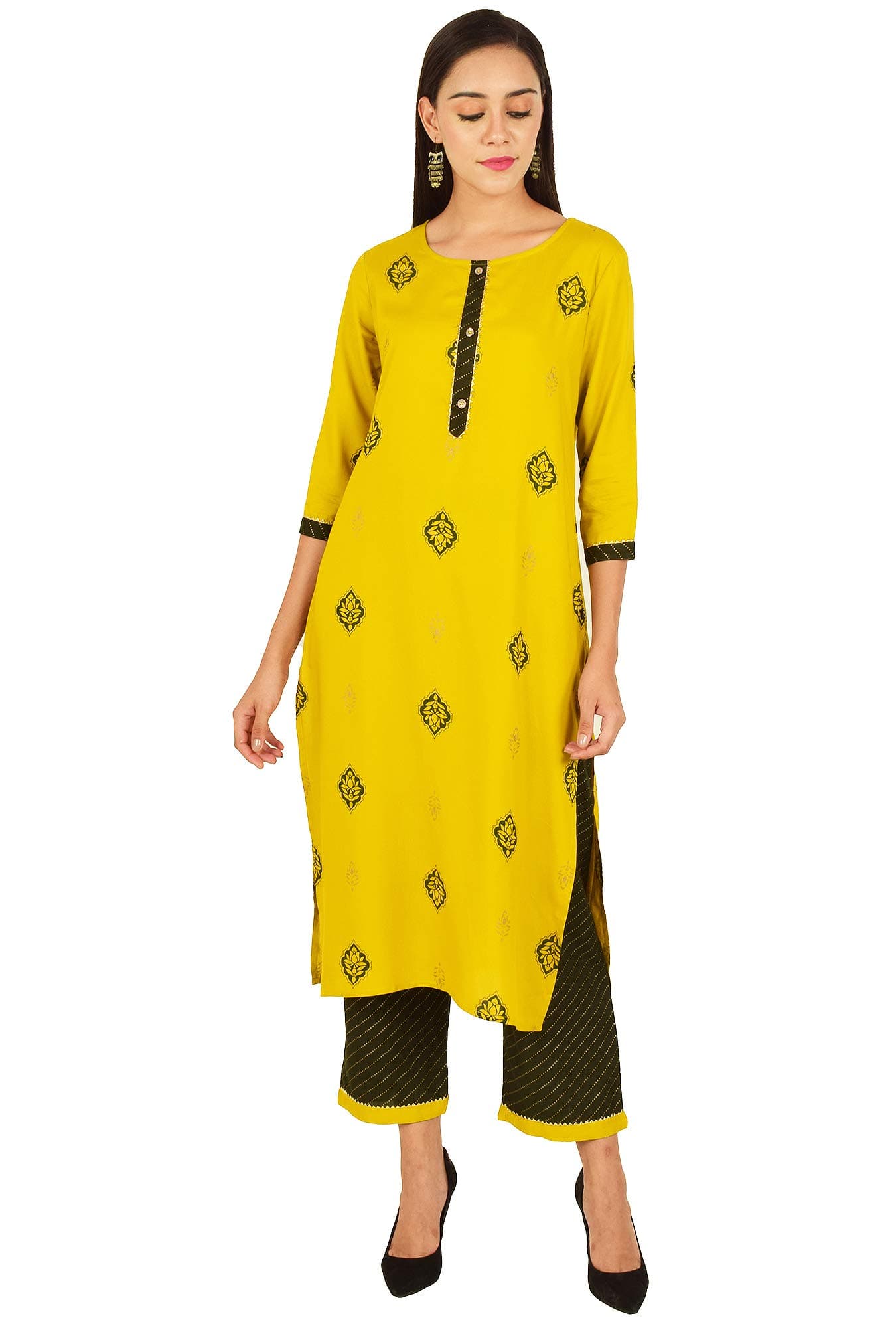 Pistaa's Women's Viscose Printed Readymade Salwar Suit Set