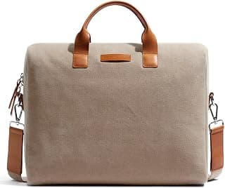DailyObjects Unisex City Compact Fleet Canvas Laptop Messenger Bag with Leather Handles and Adjustable Straps | Zip Closure with Slip Pockets and Large Storage For 14 Inch Laptops