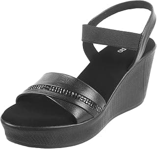 Metro Women Synthetic Leather Wedge Heel Sandal