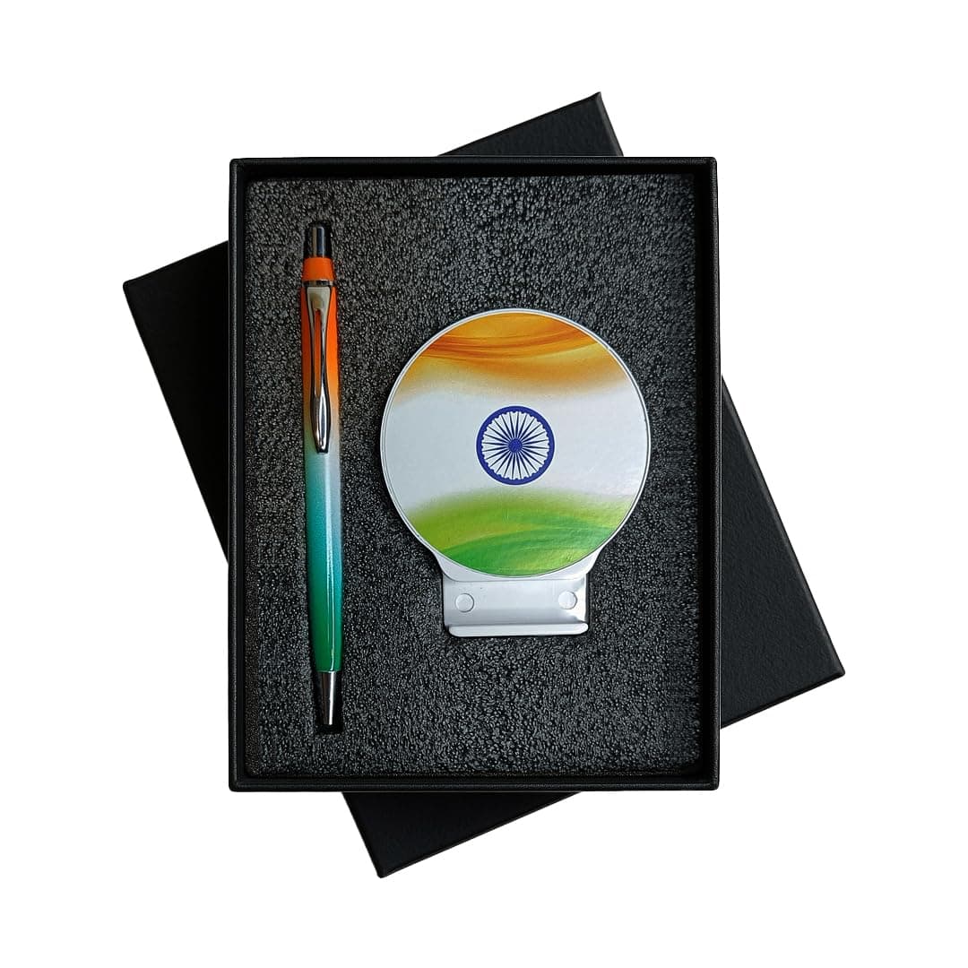 Giftana 2 in 1 Pen with Magnetic Pen Stand for Men and Women, Independence Day Gifting, Army Gift, Republic Day Gifts, Corporate Gift Set for Employees