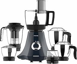 Butterfly Nexo 750W Mixer Grinder Food Processor with 6 Jars | Kneading, Chopping, Slicing, Grinding, Mincing, Grating, Juicing & Spice grinding | Evion-GT Motor with FPSS Technology | Ink Blue