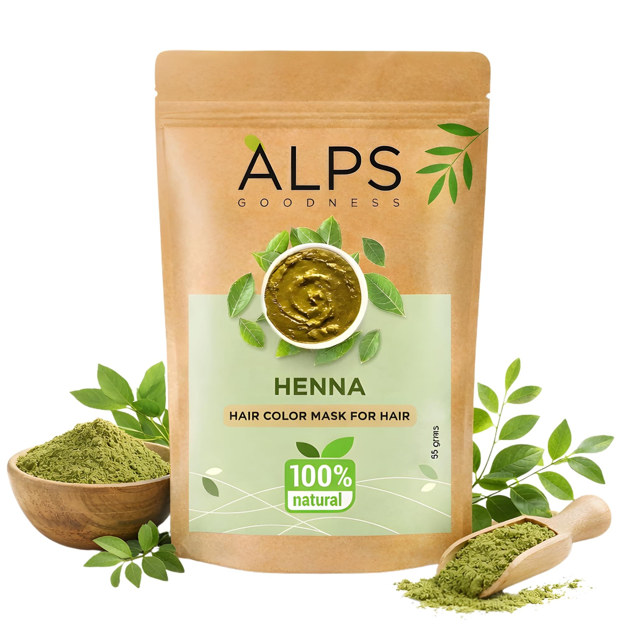 Alps Goodness Henna Powder (250 gm) | 100% Natural Mehendi Powder | Sojat Mehendi | No Preservatives No added Chemicals | Henna Powder for Hair