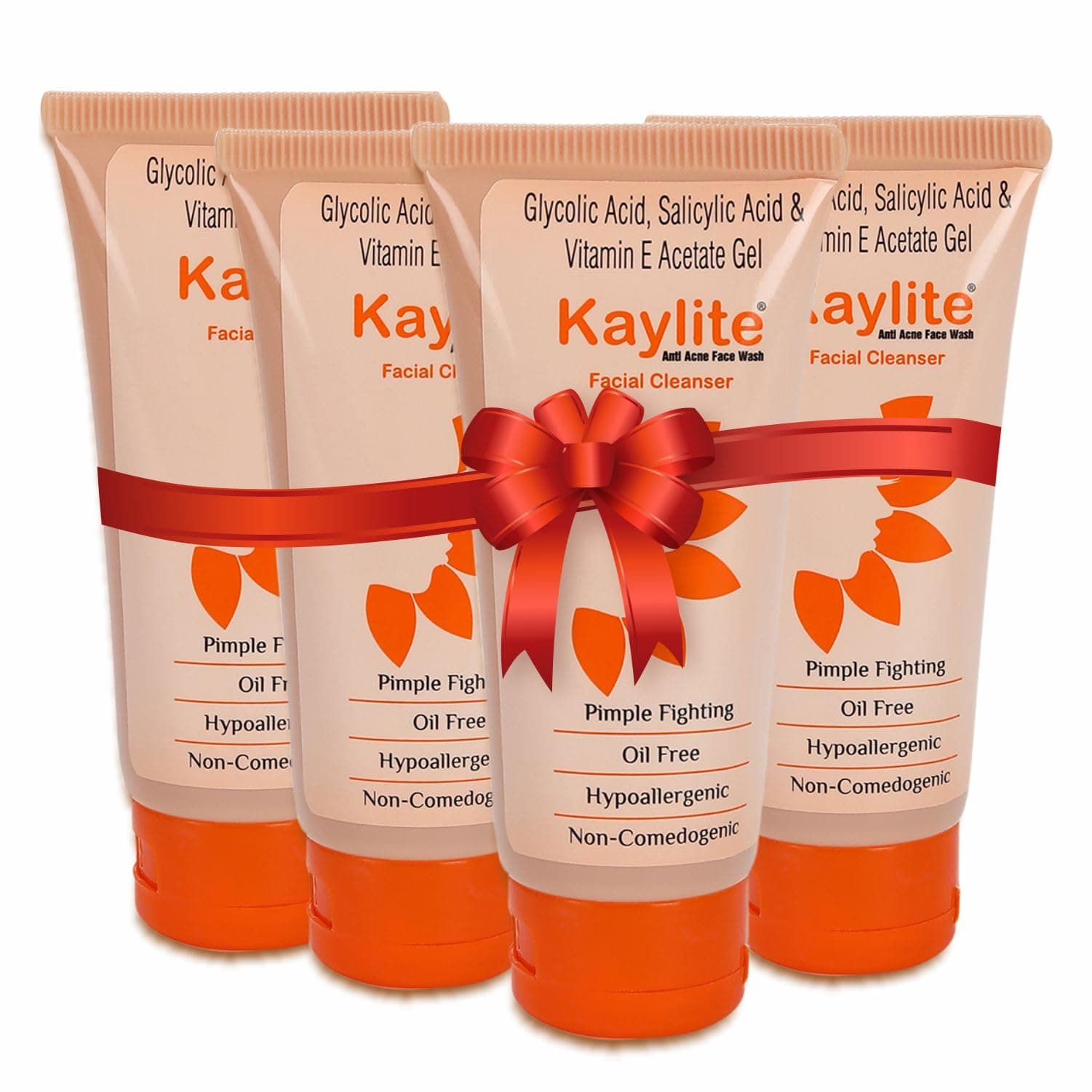 Kaylite Facial Cleanser anti acne face wash Salicylic acid and vitamin E-Acetate Gel, Oil Free,(Pack of 4) 240 ML