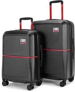 Urban Jungle Polycarbonate 360 Degree by Safari, Trolley Bags Set of 2, Cabin & Medium Luggage, Premium Hardside Suitcase with USB Charging Port, 8 Silent Wheels and TSA Lock (Black), 65 cm