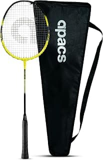 Apacs Tyro 55 Badminton Racket with Full Cover | Agile Technology | Stable T-Joint Design | Pre-Strung | Yellow Black