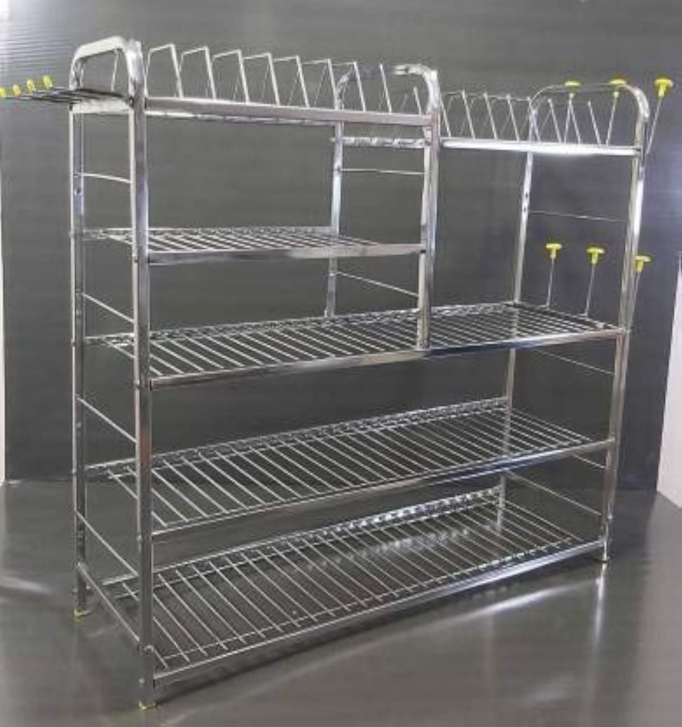 Palomino Wall Mount Kitchen Utensils Dish Rack | Stainless Steel Utensil Stand with Plate & Cutlery Holder (31 X 30 Inches) | Kitchen Shelves Organizer | Hanging