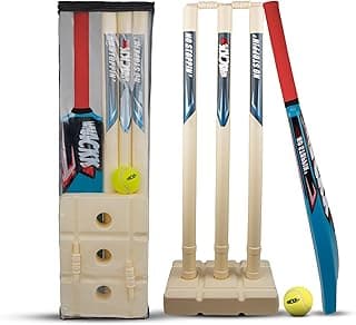 Whackk Complete Cricket Set, Cricket Kit Combo, l Cricket Bat (30'' x 3.9'') with 3 Stumps Wicket Set and 1 Tennis Ball,Size-5 Bat