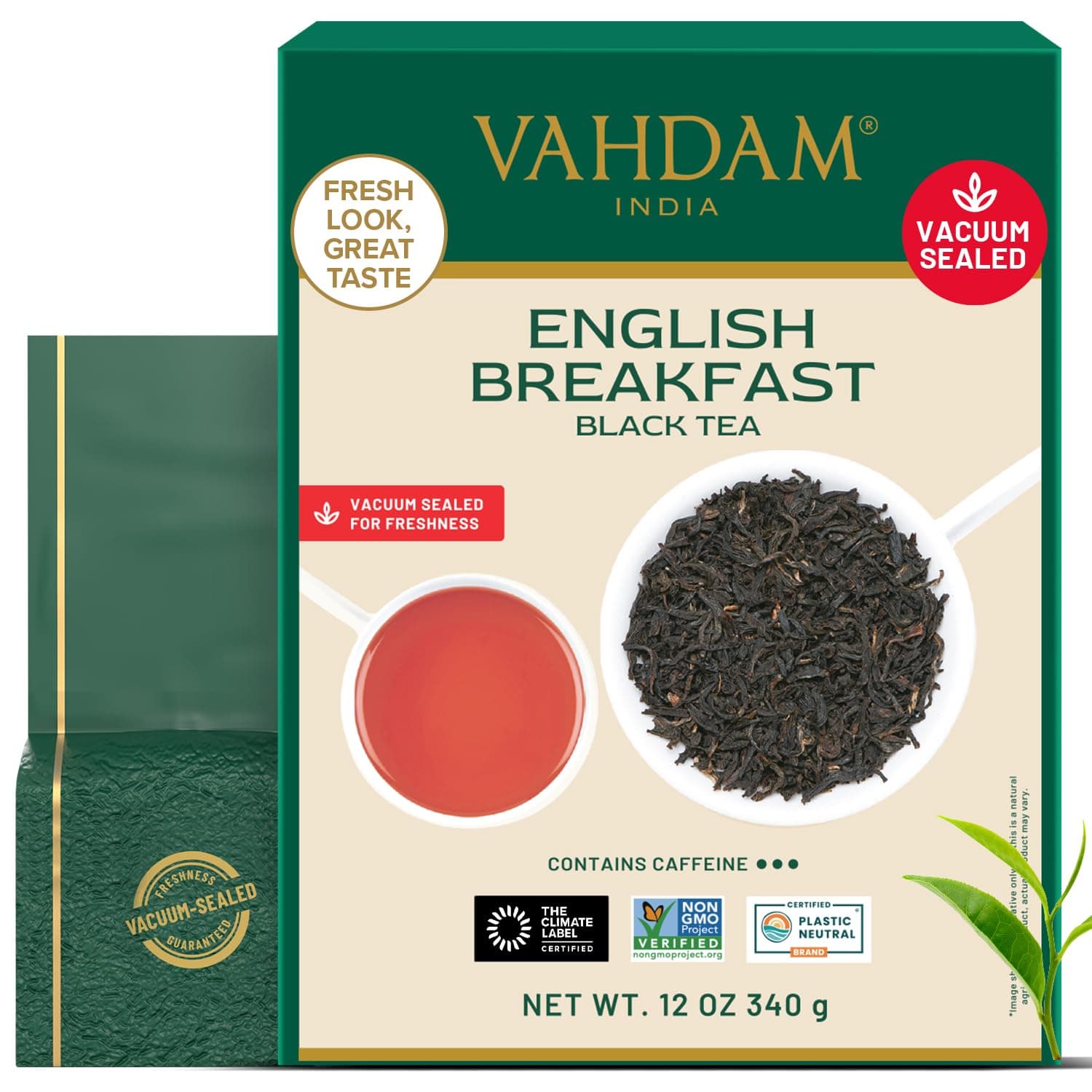 VAHDAM, Original English Breakfast Black Tea Leaves (500 g) 250+ Cups | Non GMO, Gluten Free | Strong, Robust & Aromatic Loose Leaf Tea | FTGFOP1 Long Leaf Grade | Vacuum Sealed