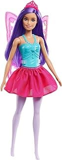 Barbie™ Dreamtopia Fairy Doll (11.5-in, Purple Hair) Wearing Skirt, Clip-On Wings & Tiara, Gift 3 to 7 Year Olds