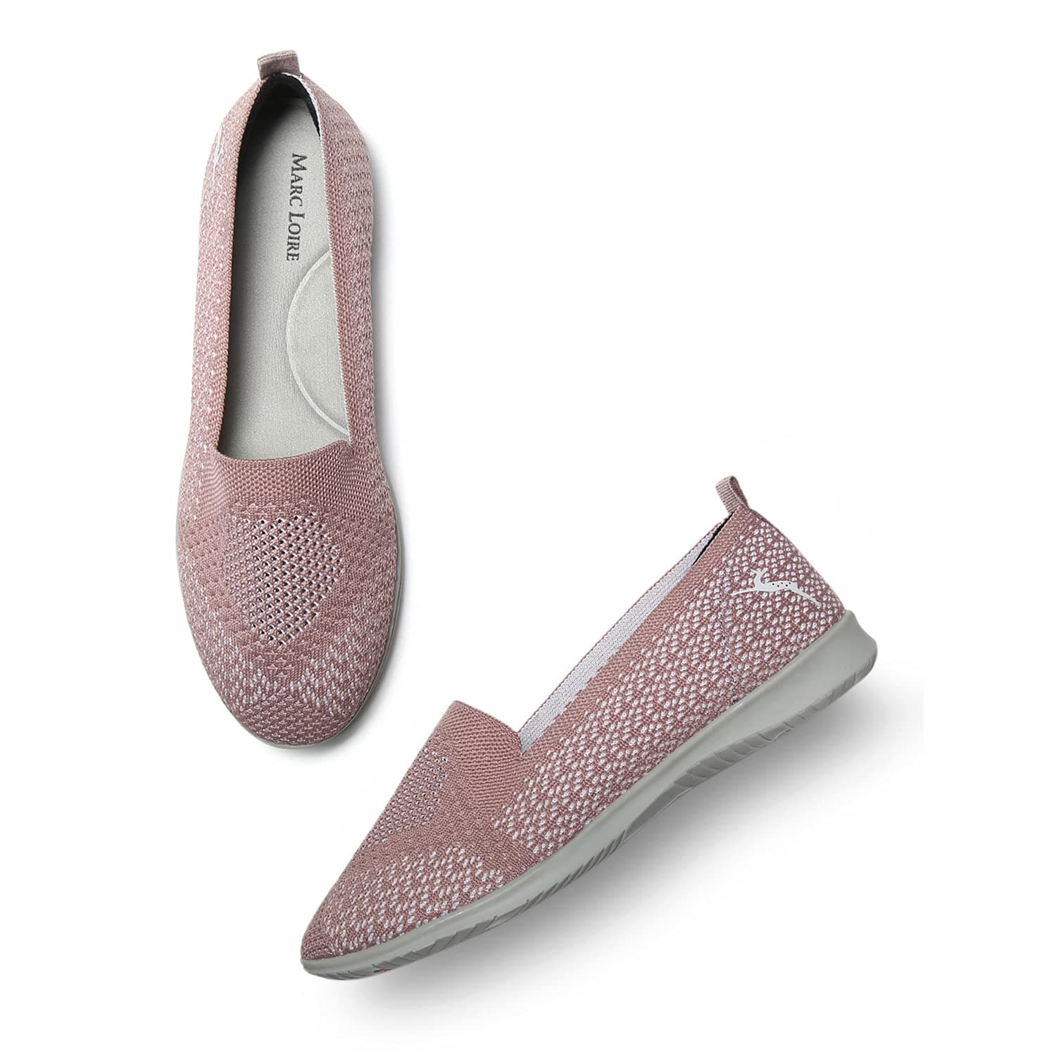 Marc Loire Women's Athleisure Knitted Active Wear Slip-On Ballet Loafer Shoes for Daily Walking