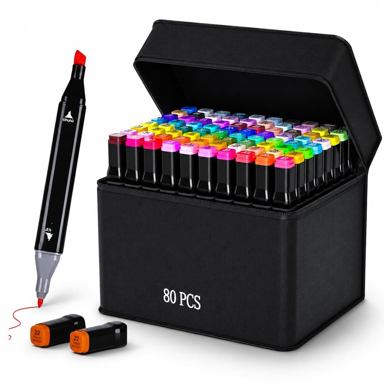 Corslet Alcohol Markers Sketch Pen Set Dual Tip Brush Pens Markers for Drawing 80 Color Dual Tip Art Markers Set Chisel & Fine Colour Marker Set Alcohol Based Markers Sketch Marker Drawing Marker